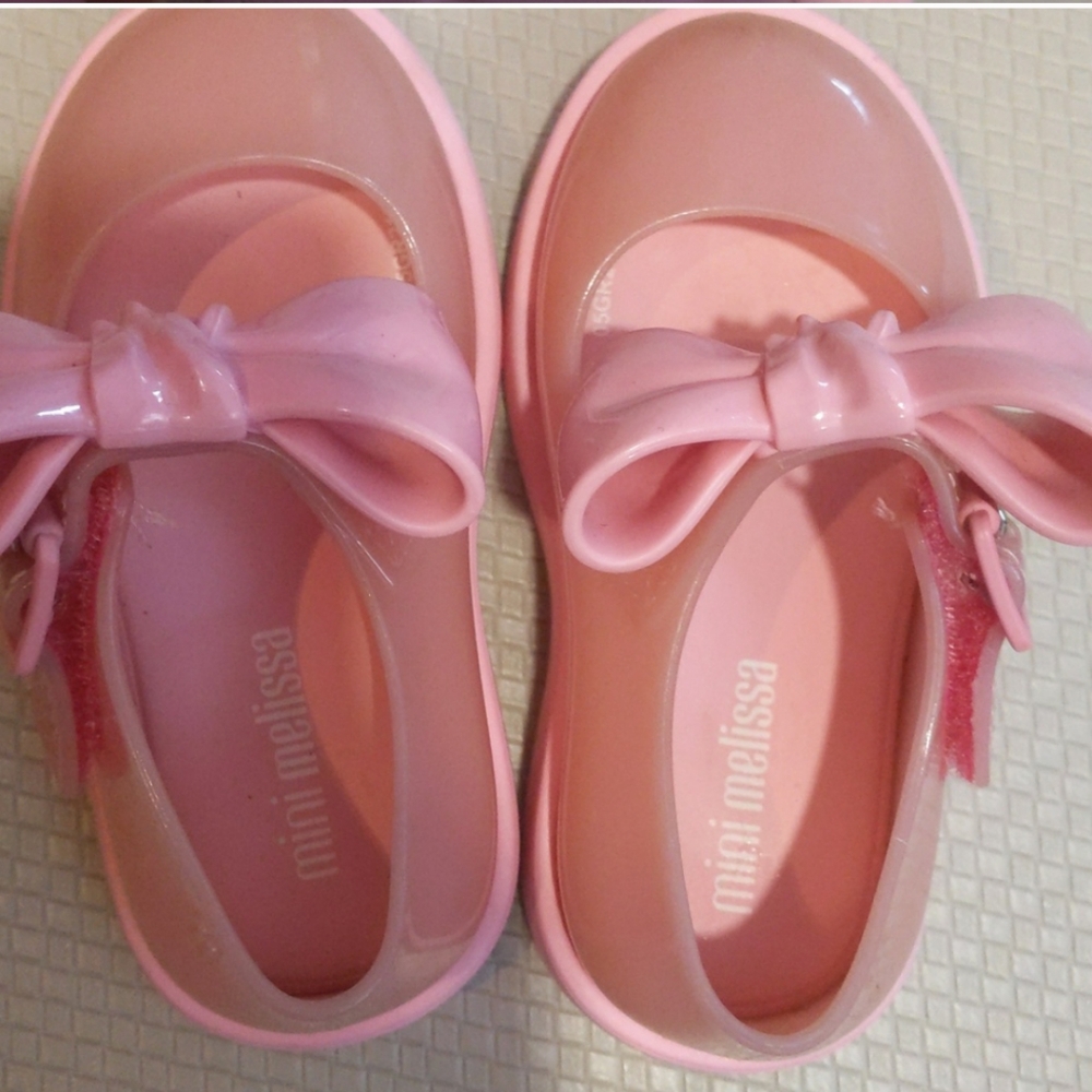 Mini Melissa Pink Sandals with Textured Soles